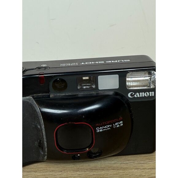 Untested Canon Autoboy 3 Point and Shoot Film Camera Black 35mm Vintage - Picture 2 of 6
